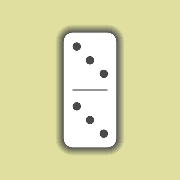 Domino white. three and  on isolated background - Vector, imagen