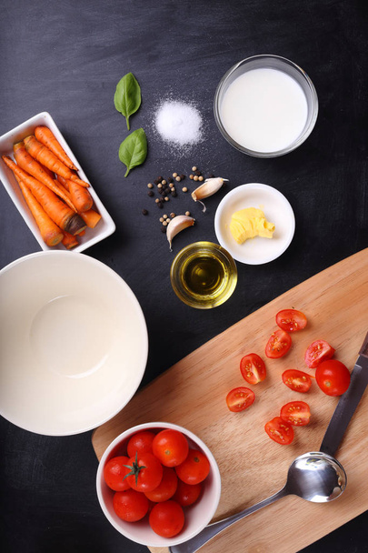 ingredients for tomatoes soup - Foto, Imagem