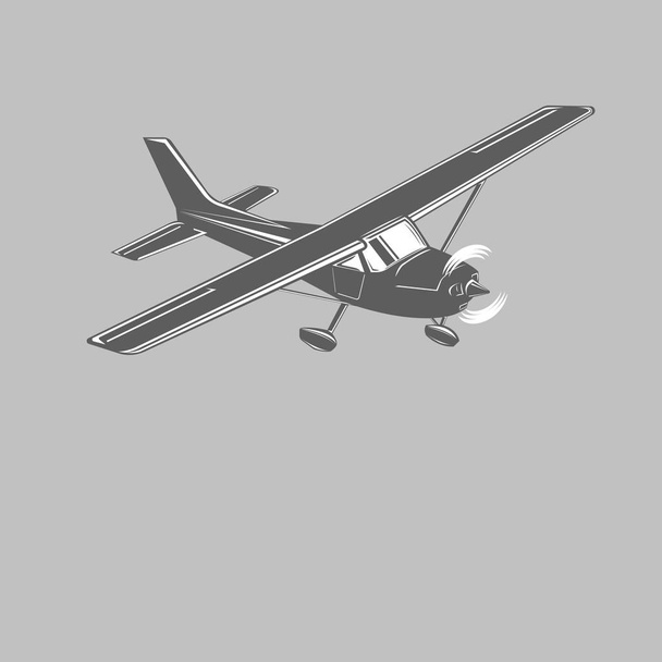 Small plane vector illustration. Single engine propelled light aircraft. Vector illustration.  - ベクター画像