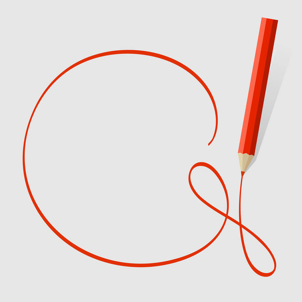Красный карандаш рисунок фон с копировальным пространством
. - Вектор,изображение