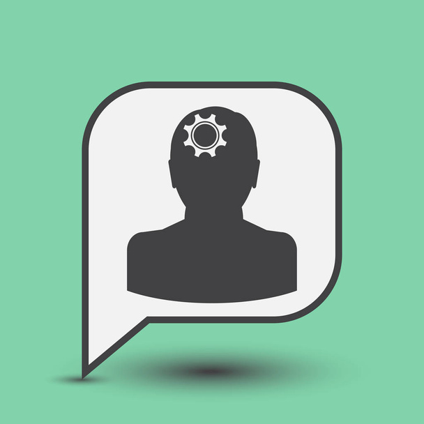 Pictograph of human head and gears. vector icon - Вектор,изображение