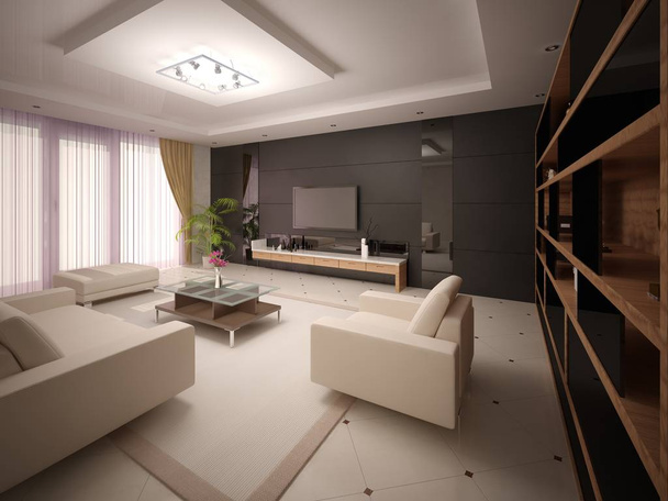 Moderni olohuone minimalistiseen tyyliin
. - Valokuva, kuva