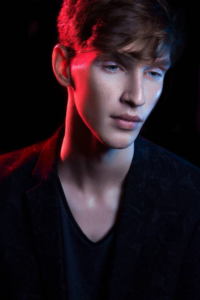 beautiful portrait of a boy with colored filters - Zdjęcie, obraz