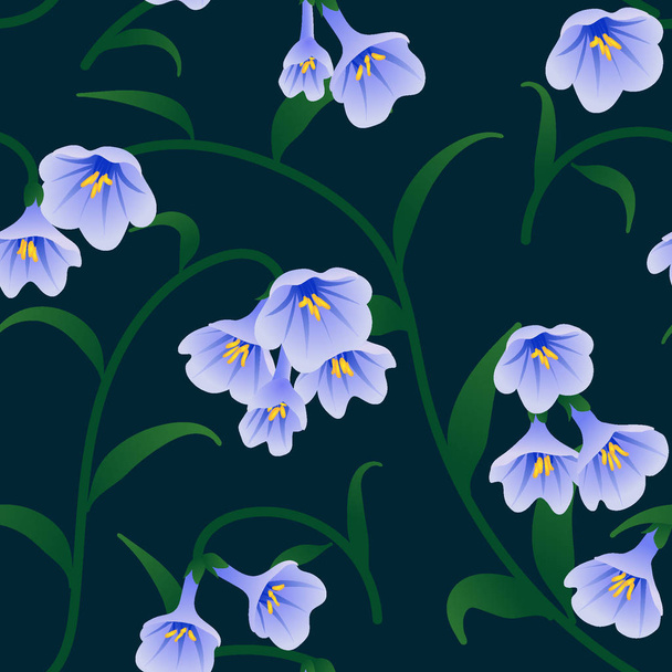 Harebell virág mintával - Vektor, kép