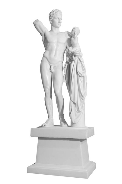 White marble classic statue isolated on white background - Photo, Image