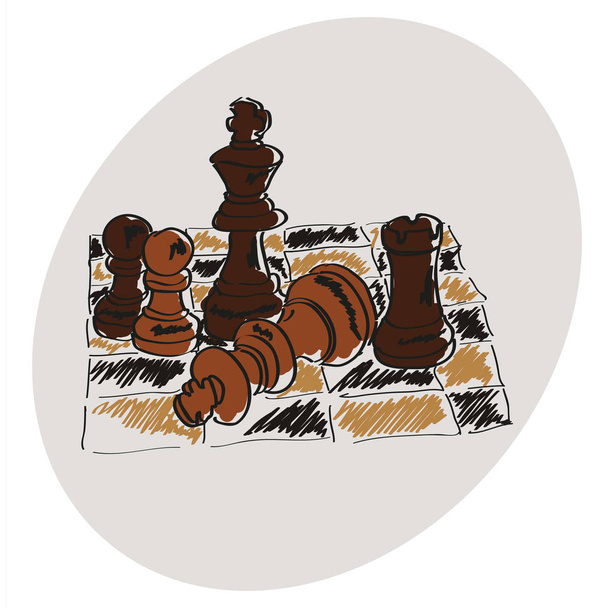Šachy na šachovnici - Vektor, obrázek