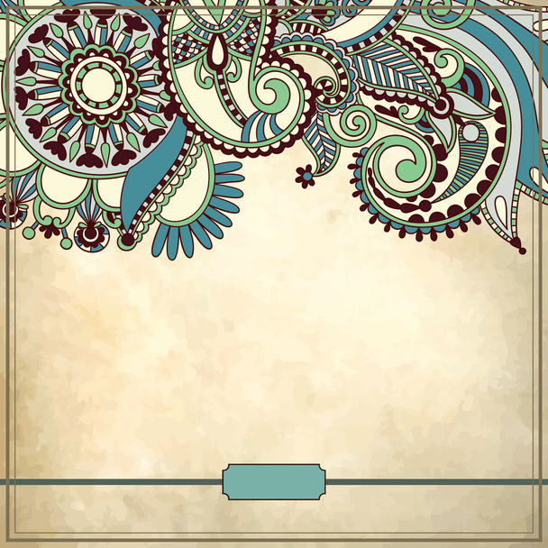Ornamental floral pattern in grunge background - Wektor, obraz