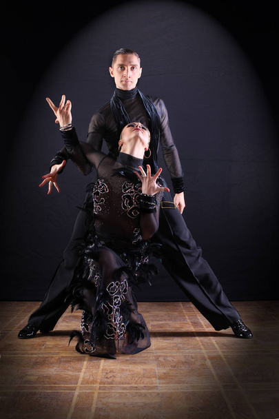 dancers in ballroom isolated on black background - 写真・画像