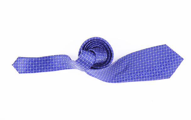 Blue male tie isolated on white - Valokuva, kuva