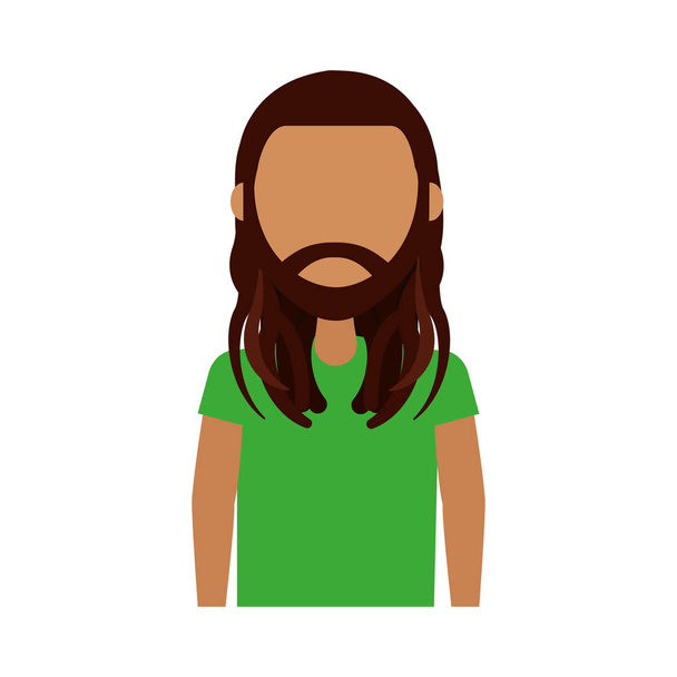 reggae man character icon - Vector, Image