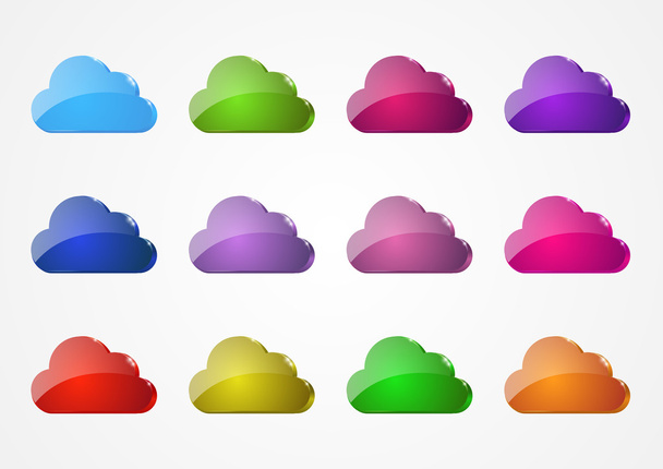 sada barevný lesklý Cloud - Vektor, obrázek