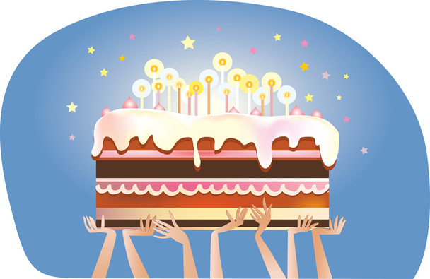Doğum günü pastası - Vektör, Görsel