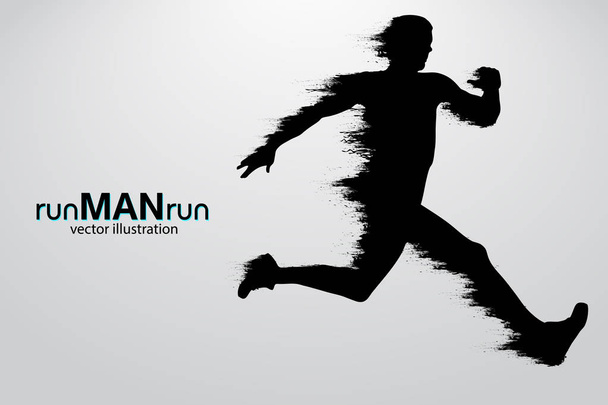 Silhouette of a running man. vector illustration - Vector, Image