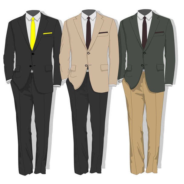 Man suit. Clothes collection. Illustration isolated. - Photo, Image