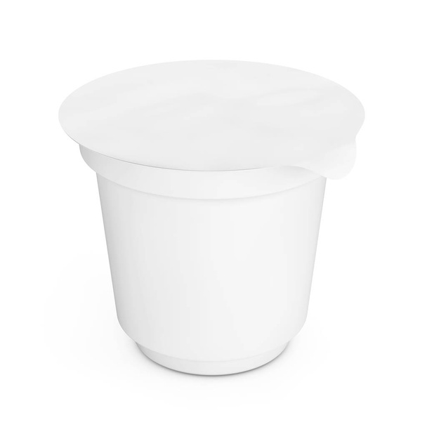 Κενή λευκή συσκευασία κοντέινερ για επιδόρπιο, παγωτό ή γιαούρτι - Φωτογραφία, εικόνα