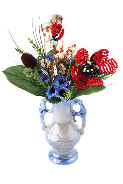 vaas met kunstmatige bloemen - Foto, afbeelding