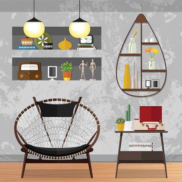  Decorated Small Living Room - Vector, afbeelding