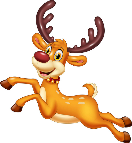 Cartoon baby deer jumping - Vector, Image