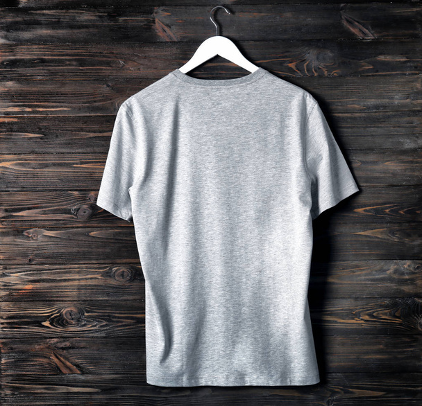Blank grey t-shirt - Fotoğraf, Görsel