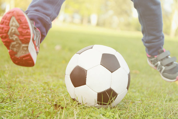 boy's legs and ball - Photo, Image