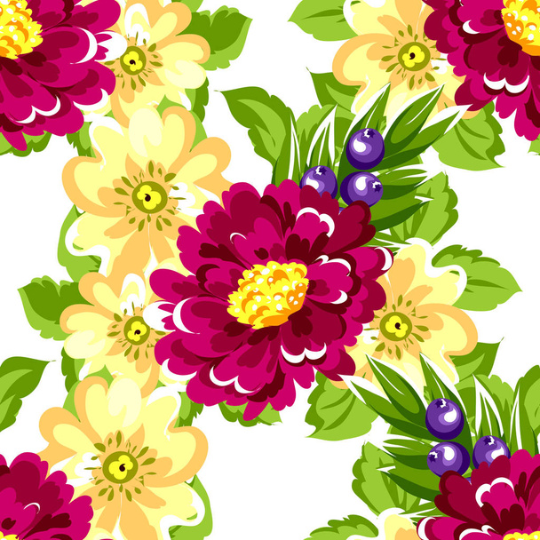 beautiful flowers ornament - Vetor, Imagem