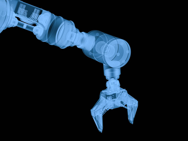 x ray robotické rameno izolované na černém pozadí - Fotografie, Obrázek