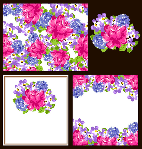 mooie bloemen sieraad - Vector, afbeelding
