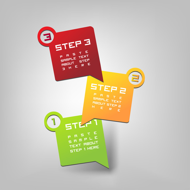 Three Steps - Vettoriali, immagini