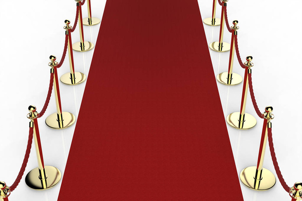 červený koberec s lanem bariéry - Fotografie, Obrázek