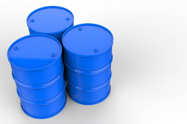 group of blue oil barrels - Photo, Image