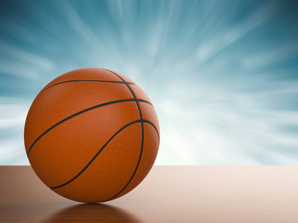 床の上のバスケットボールボール - 写真・画像