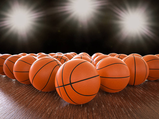 bolas de basquete no chão
 - Foto, Imagem