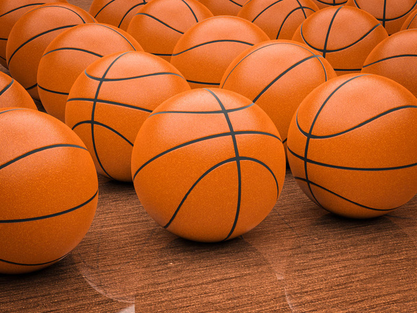 Basketbol topları yere - Fotoğraf, Görsel