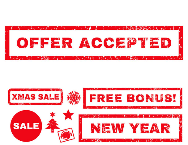 Offer Accepted Rubber Stamp - Vector, Image