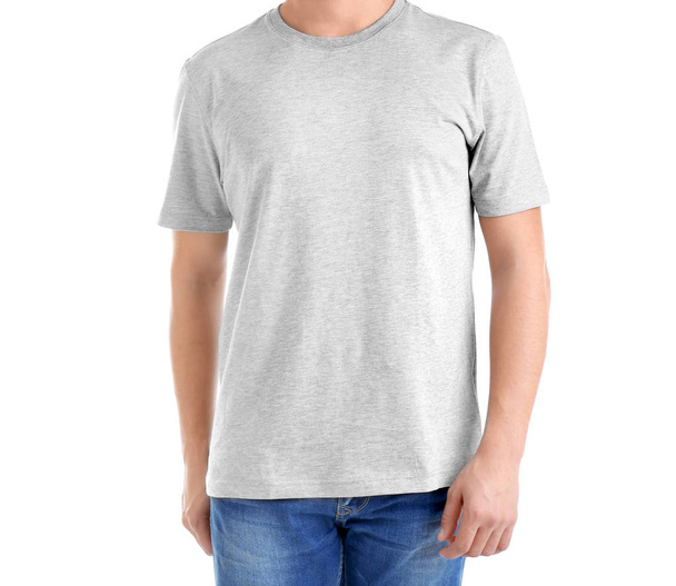 young man in blank t-shirt - Photo, image