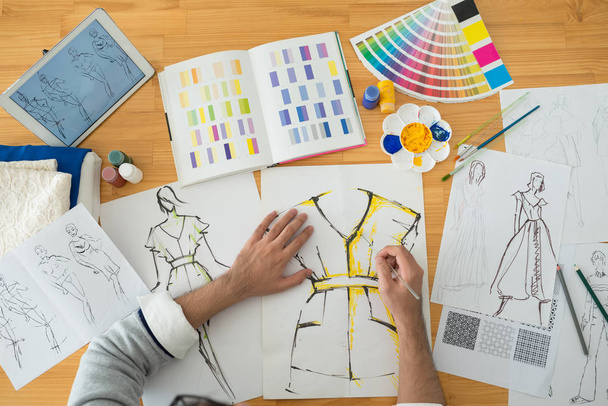 Ceket taslağını tasarımcı boyama - Fotoğraf, Görsel