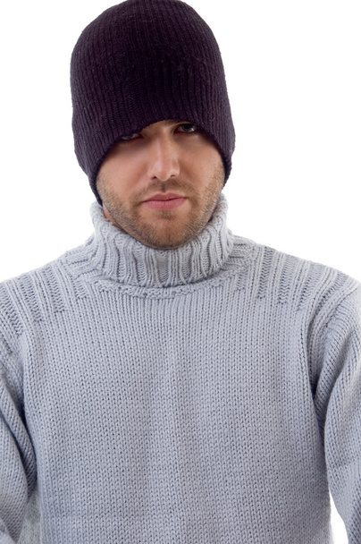 Man covered with winter clothes - Φωτογραφία, εικόνα