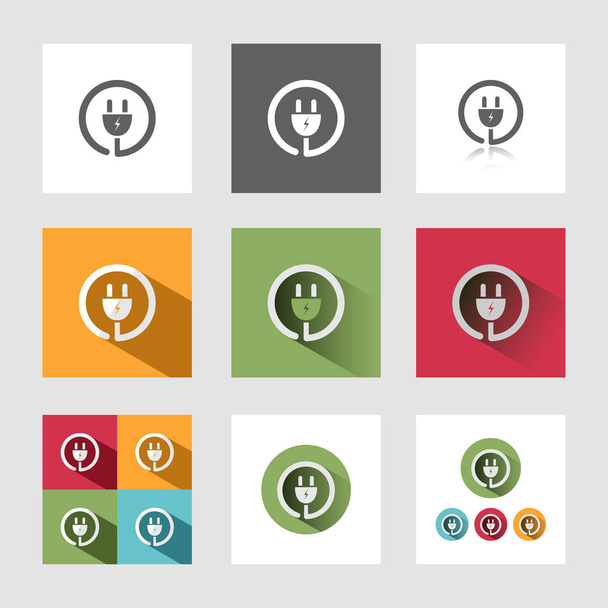 Plug colored icons - Vector, Image
