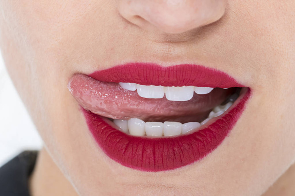 Gros plan d'une femme lèvres
 - Photo, image