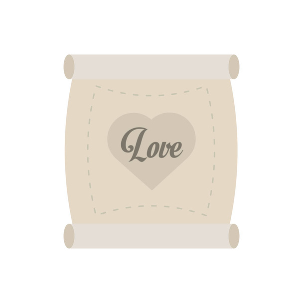 Szeretem a pergamen üzenetet szív - Vektor, kép