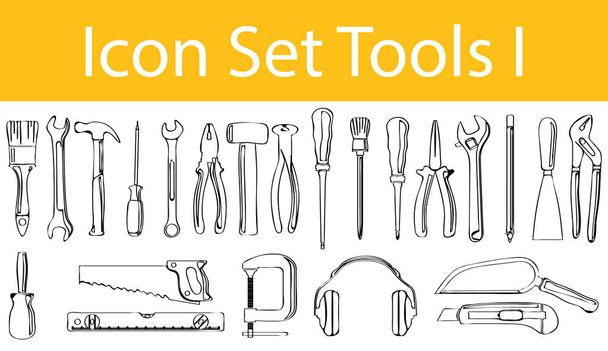 Doodle sorakoznak készült Icon Set eszközök én - Vektor, kép
