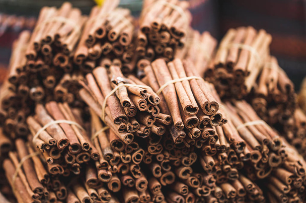 Stack of cinnamon sticks  - Foto, Bild