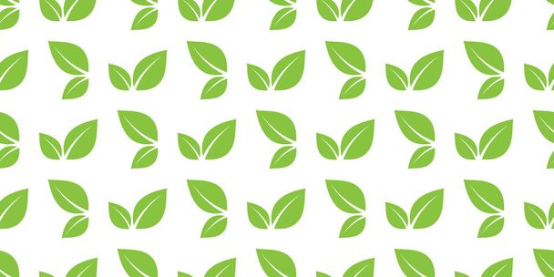 green seamless leaves - Vector, Imagen
