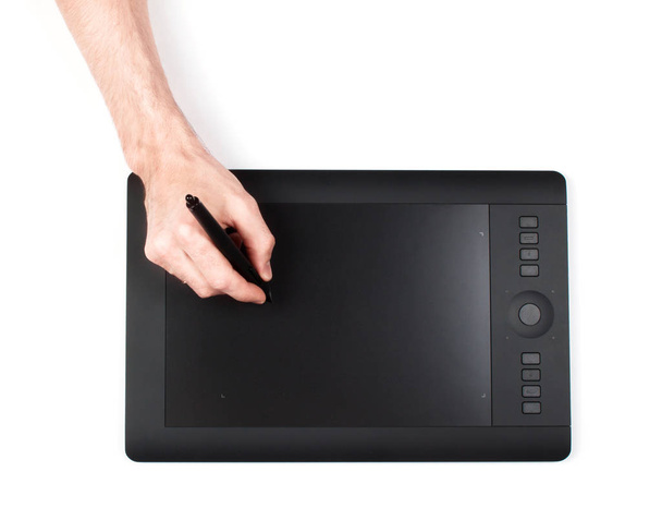 Mãos designer e tablet gráfico
  - Foto, Imagem