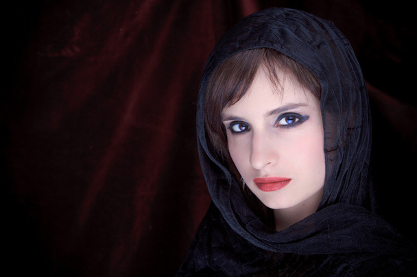 Portrait of an attractive girl with a scarf hijab - Photo, Image
