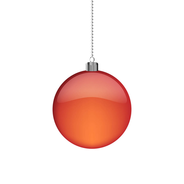 Hanging Christmas ball. Vector illustration. - Vector, Image