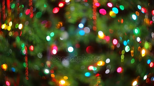 világítás homályos bokeh háttér Karácsony éjszakája, a design - Felvétel, videó