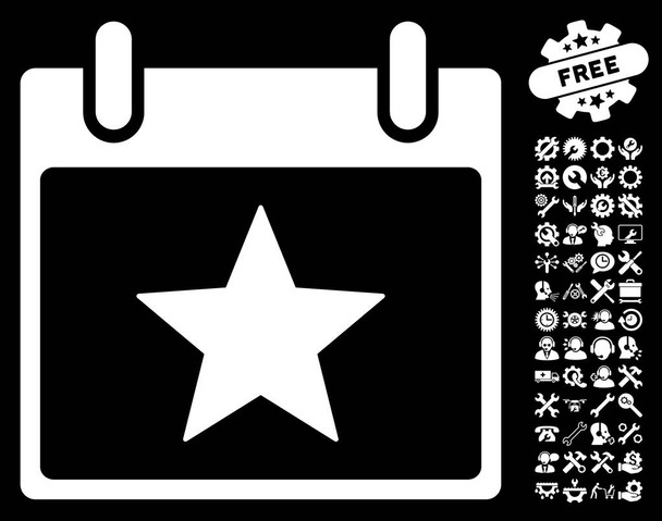 Star Calendar Day Vector Icon With Bonus - Vector, afbeelding