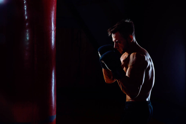 Boxer and punching bag - Фото, зображення