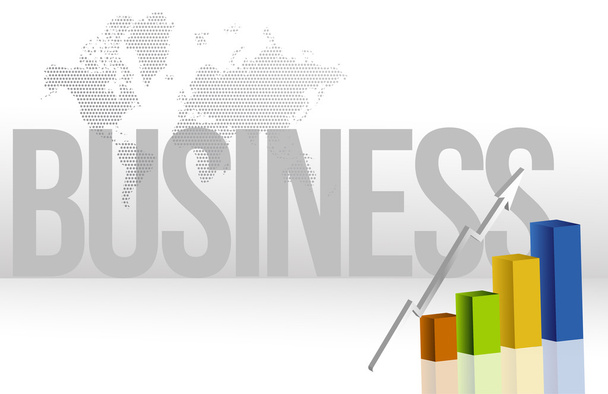 business chart and map background illustration - Fotografie, Obrázek